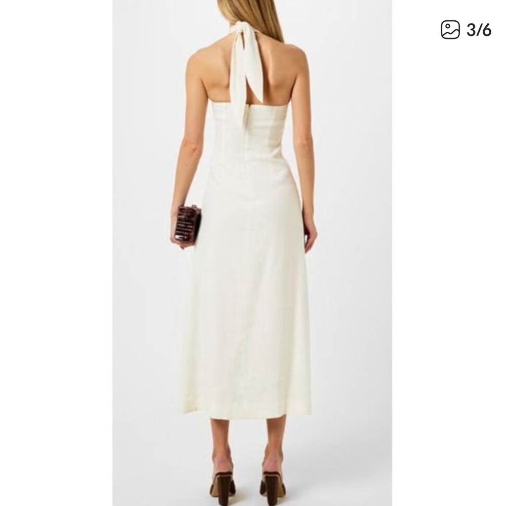NWT Cult Gaia Cream Susana Halter Midi Dress - Picture 3 of 4